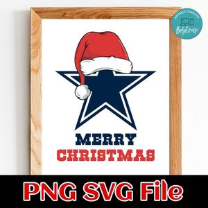 Dallas Cowboy Merry Christmas SVG Customizable Instant Download