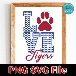 Love tiger SVG PNG design template
