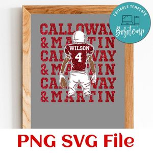 Football player custom Name Customer Request PNG file template