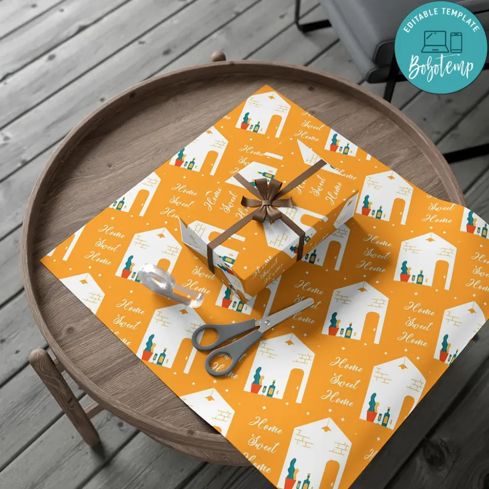 Housewarming Customizable Gift Wrap Paper | Bobotemp