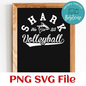Sharks Volleyball Team SVG Customizable