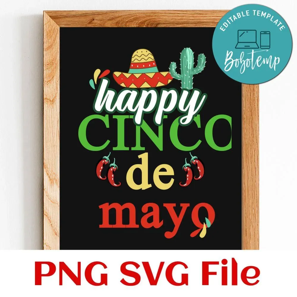 Happy cinco de mayo PNG design template | Bobotemp