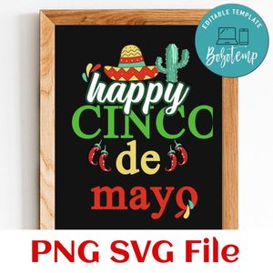 Happy cinco de mayo PNG design template