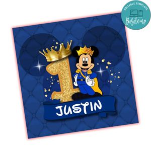 Mickey Prince Birthday All Over Print PNG design template