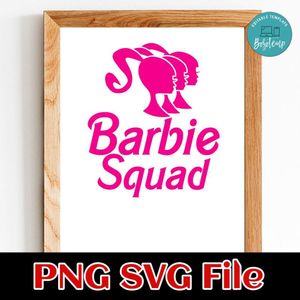 Pink Barbie squad SVG PNG design template
