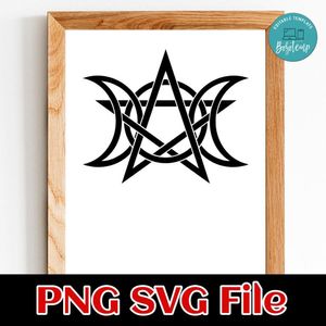 Triple Moon Pentagram SVG PNG design template