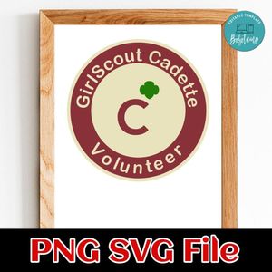 GirlScout Cadette Volunteer PNG design template