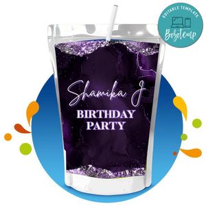 60 shades of purple Birthday Capri Sun Customizable template instant download