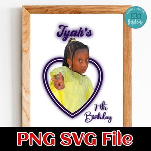 Iyah’s 7th Birthday Customer Request PNG file template