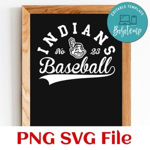 Indians Baseball Team SVG Customizable
