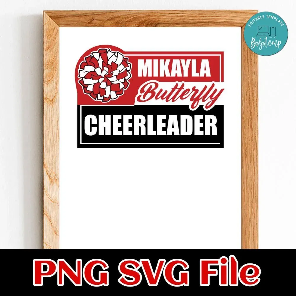 Cheerleader Custom Name Team Name SVG design template Bobotemp