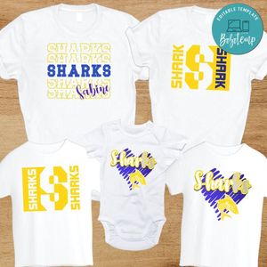 Sharks heart Family Shirt
