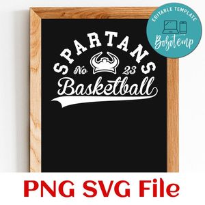 Spartans Basketball Team SVG Customizable