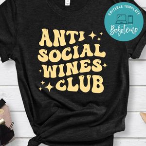 Anti social Wines Club PNG file template