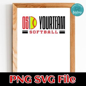 Softball Team Sign SVG design template
