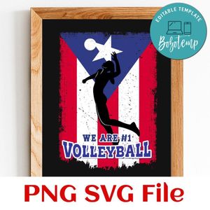 Puerto Rico Flag Volleyball Girl Customer Request PNG file template