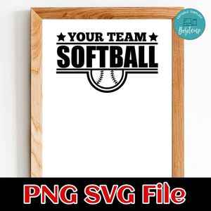 Custom Softball your team name SVG PNG design template