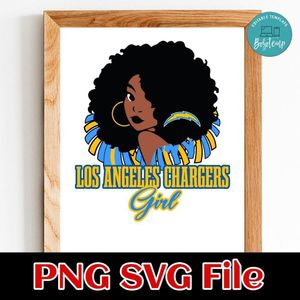 Los Angeles Chargers girl PNG SVG file template