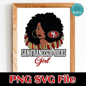 San Francisco 49ers girl PNG SVG file template