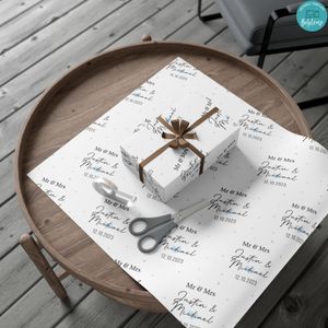 Happy Wedding Custom Name Gift Wrap Paper