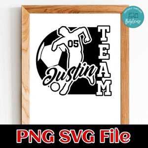 Soccer Custom Name Team Name and Number SVG design template