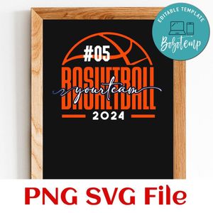 Basketball Custom Number and Team Name SVG design template