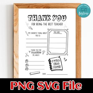 Teacher Appreciation letter design template Customizable Instant Download