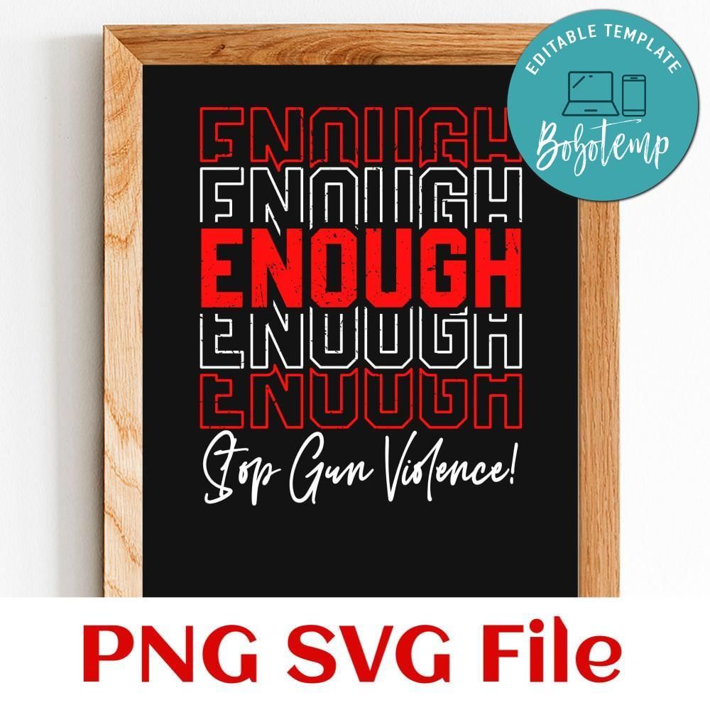 Gun violence awareness SVG file template