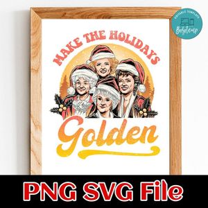 Make the Holidays Golden PNG file template