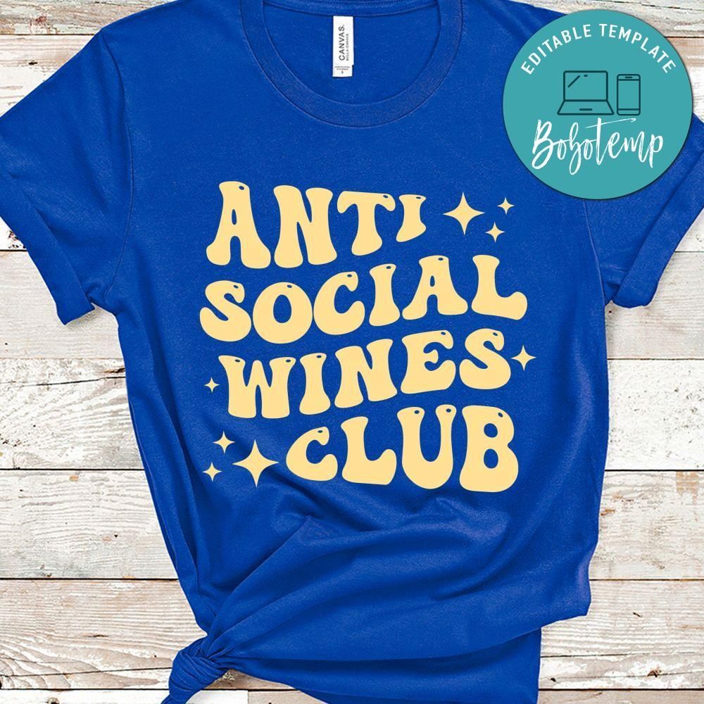 Anti social Wines Club PNG file template