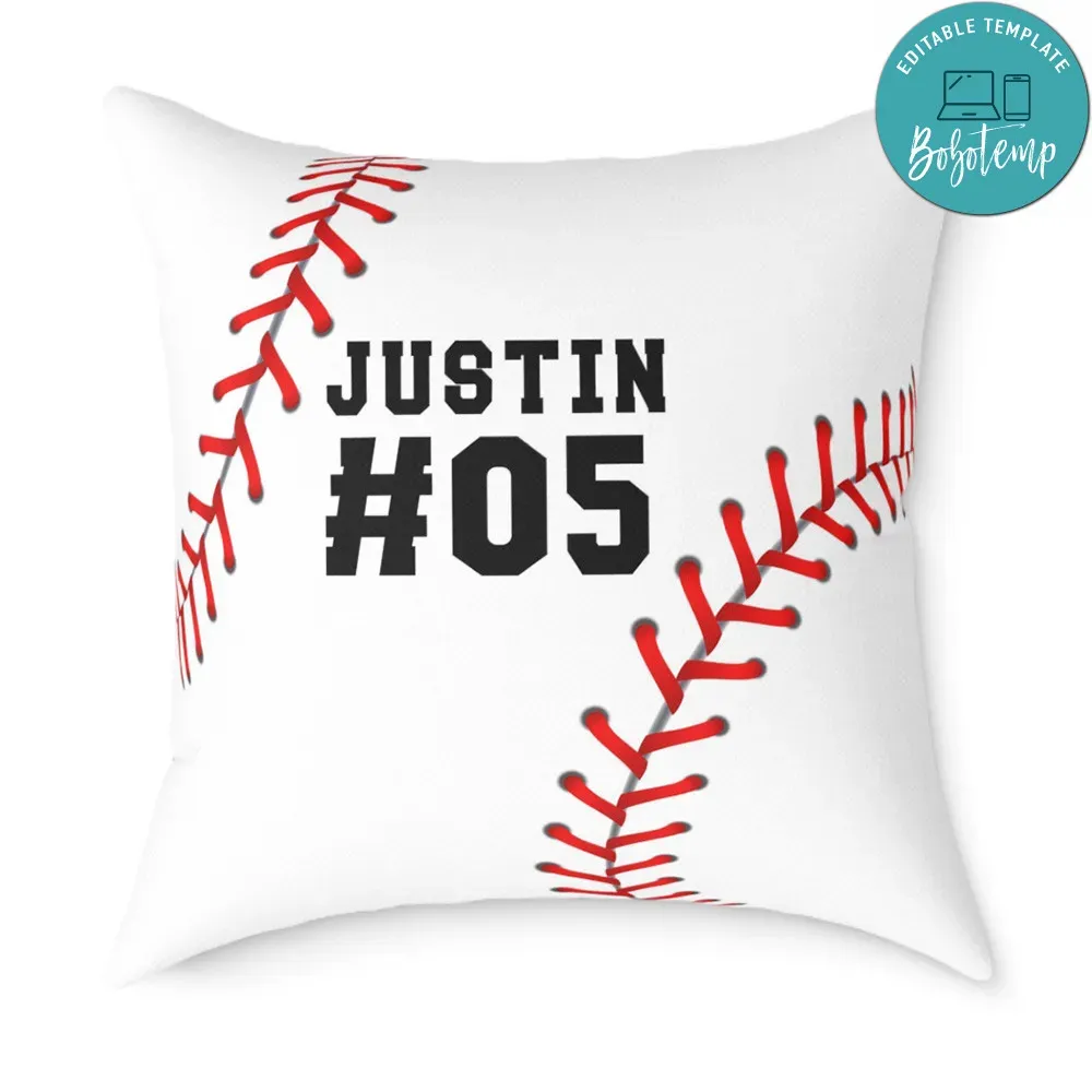 Softball Pillow Cushion Customizable Template Bobotemp