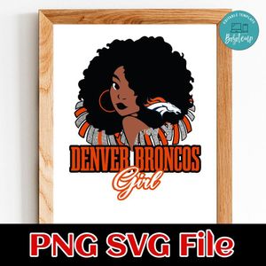 Denver Broncos girl PNG SVG file template