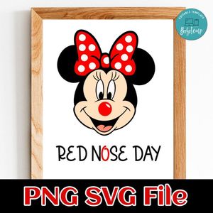 Minnie Mouse Red Nose Day PNG SVG design template