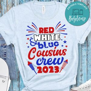 Red White And Blue Cousins Crew Shirt