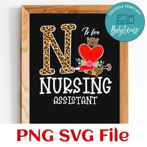 N is for nursing assistant PNG design template
