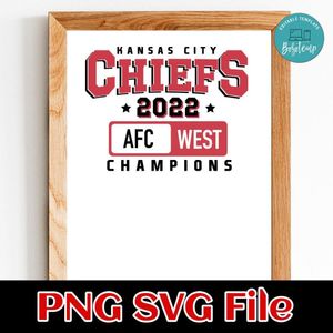 Kansas city chiefs 2022 afc west champions PNG SVG file template