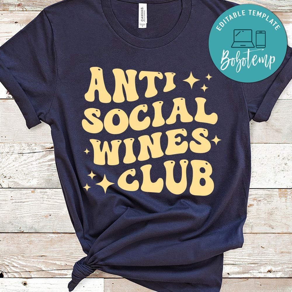 Anti social Wines Club PNG file template
