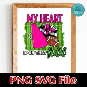 My heart is on that field PNG design template