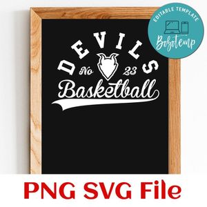 Devils Basketball Team SVG Customizable