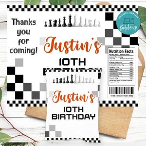 Chess Chip Bag Customizable template instant download