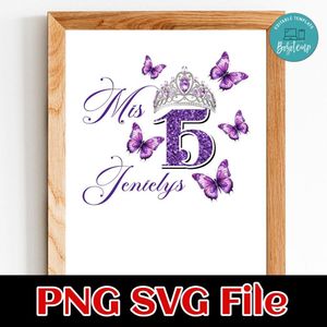 Birthday butterfly theme Customer Request PNG file template