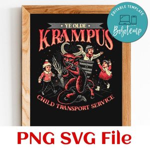 Ye olde krampus child transport service PNG file template