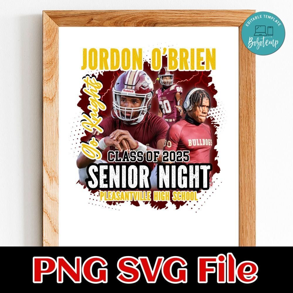 Class of 2025 Senior night custom name school Customer Request PNG file template