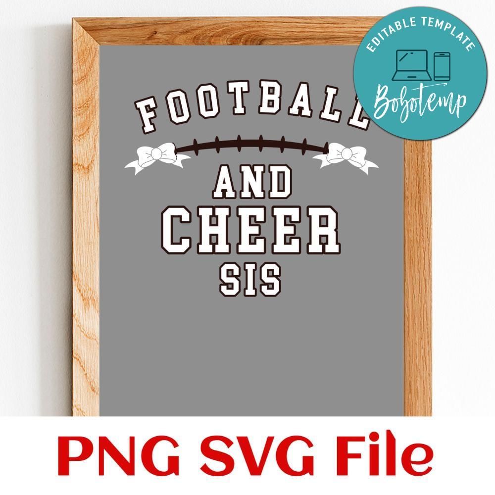 Football and cheer sis Customer Request PNG file template