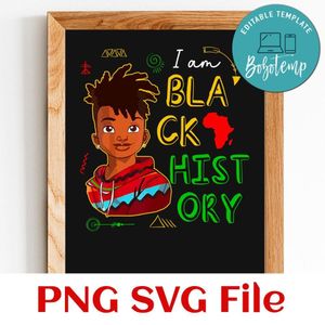 I'm black history Boy PNG SVG file template