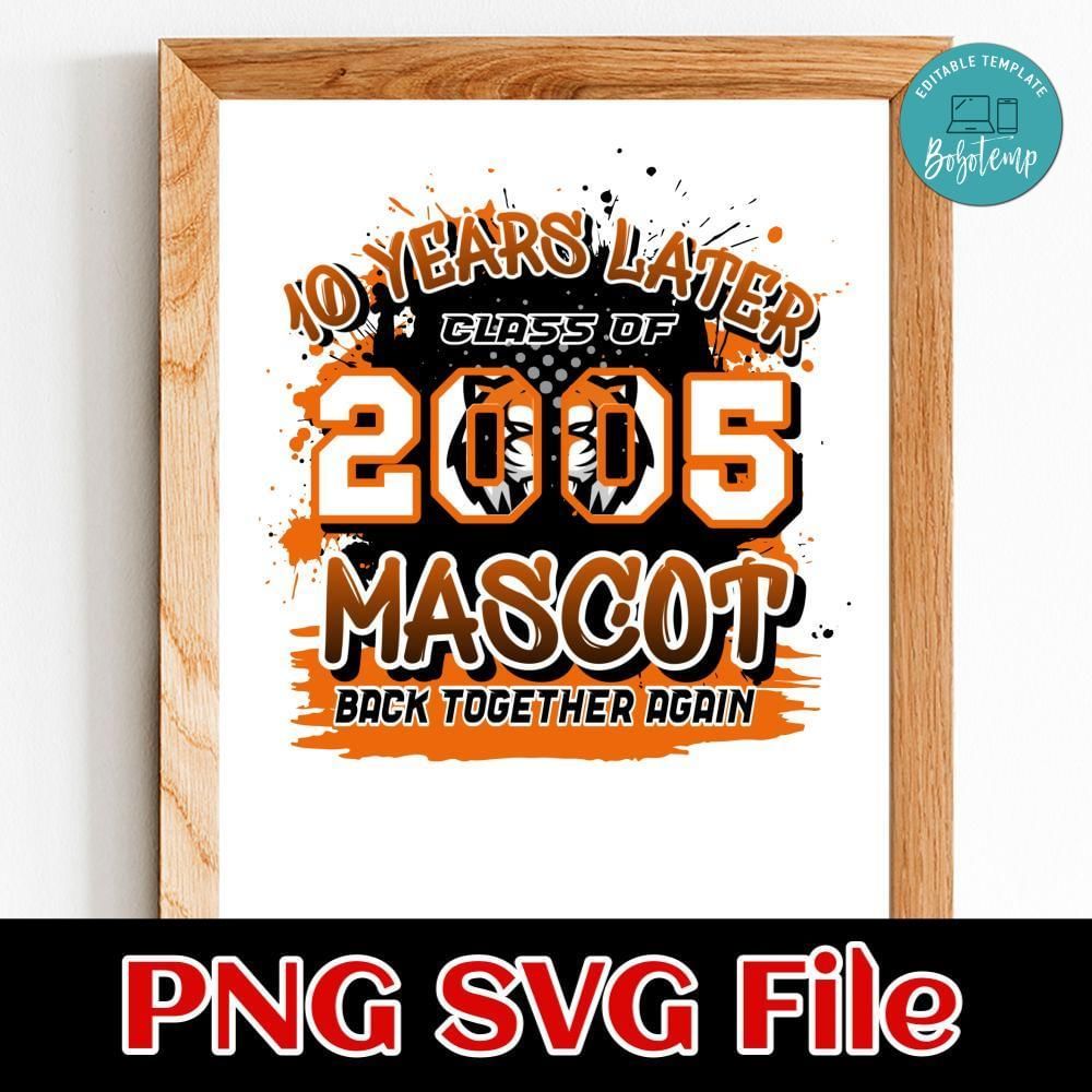 10 Years later 2005 mascot back together again Customer Request PNG file template