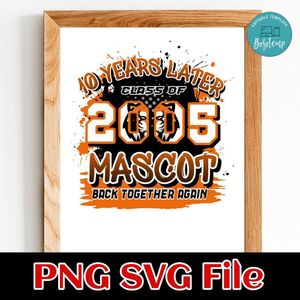 10 Years later 2005 mascot back together again Customer Request PNG file template