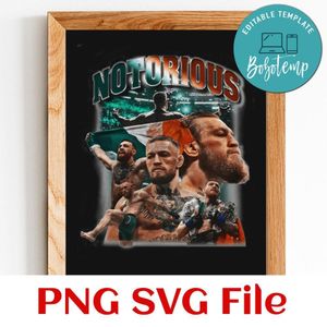 Conor McGregor The Notorious MMA Vintage 90s Customer Request PNG file template