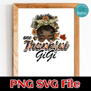 African One Thankful Gigi PNG design template