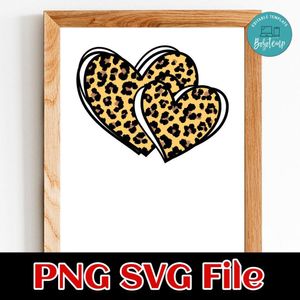 Leopard Heart Valentines Day Cheetah PNG Customizable Instant Download